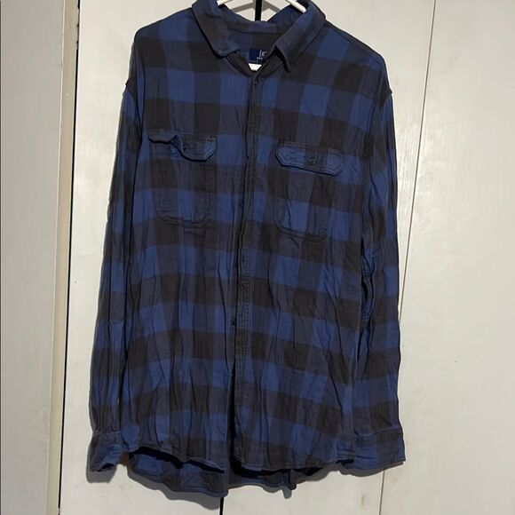 Set of 3 XL Men’s Blue Flannel Plaid Button Up - Picture 6 of 7